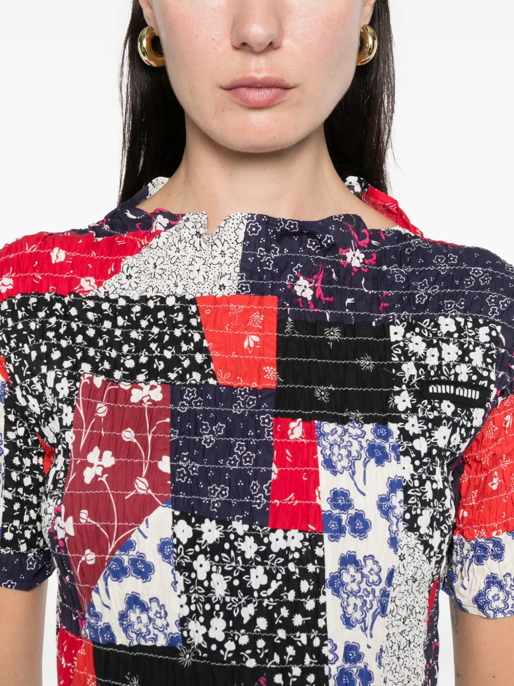 Miu patchwork mini dress Blauw