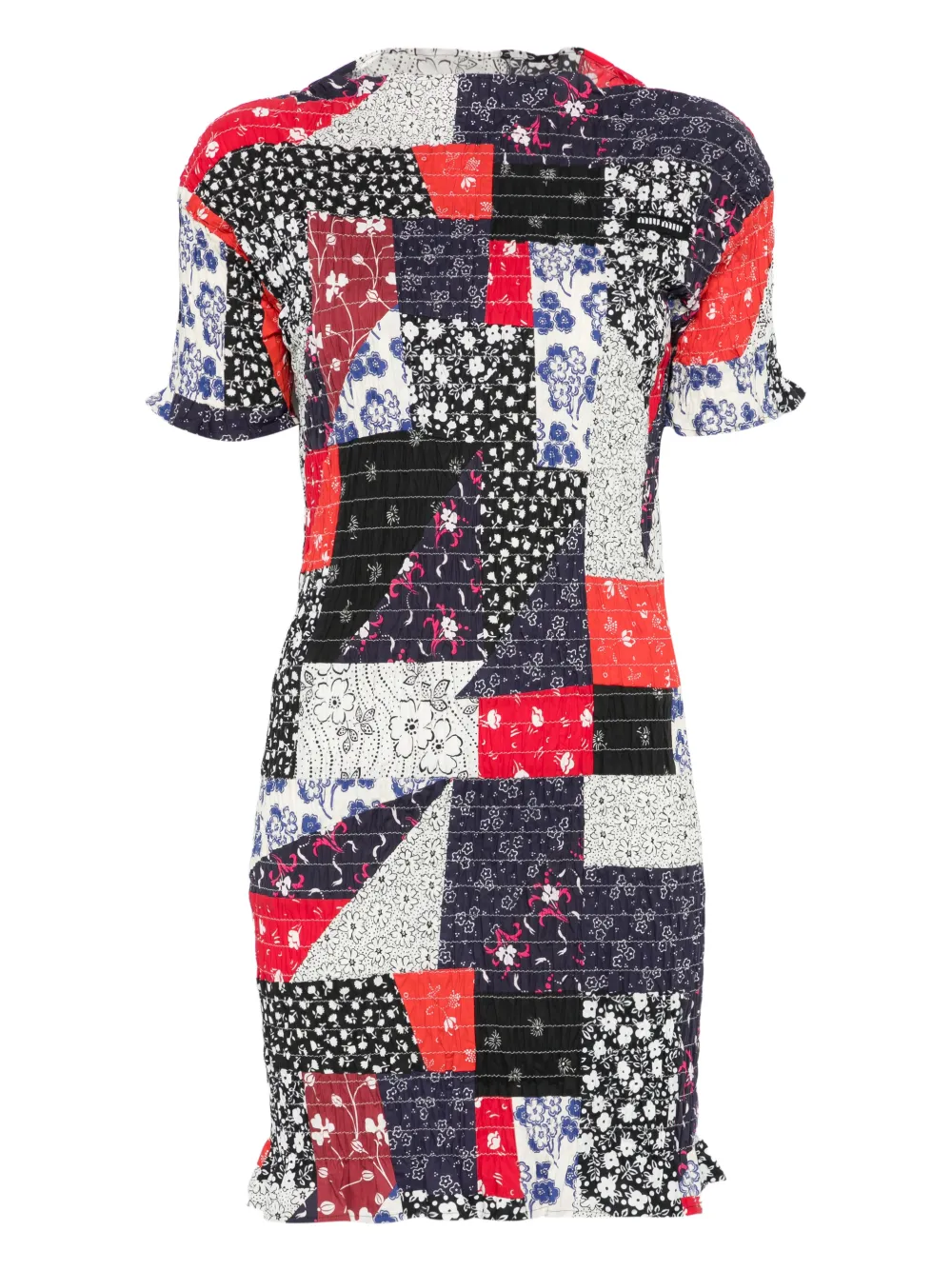 Miu Miu Minikleid im Patchwork-Look | Blau | Image 1