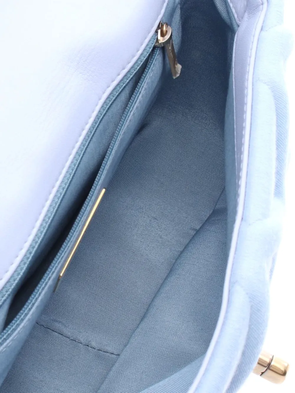 Pre-owned Chanel 2019 Medium Jersey 19 Flap Satchel In Blue