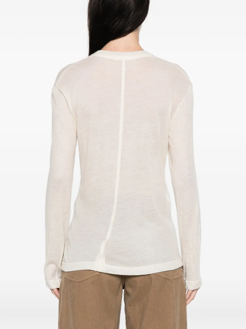The Row Amia Long-sleeve Top In Neutral