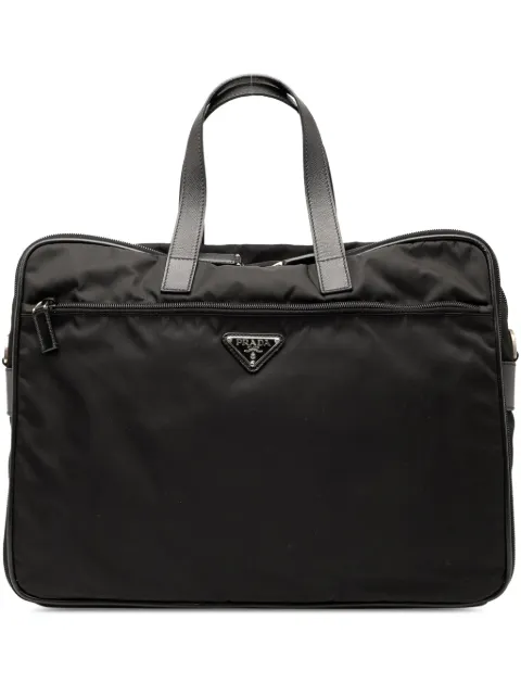 Prada Pre-Owned 2013-2025 Saffiano Trimmed Tessuto business bag