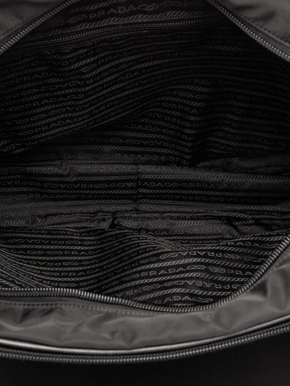 Pre-owned Prada 2013-2025 Saffiano Trimmed Tessuto Business Bag In Black