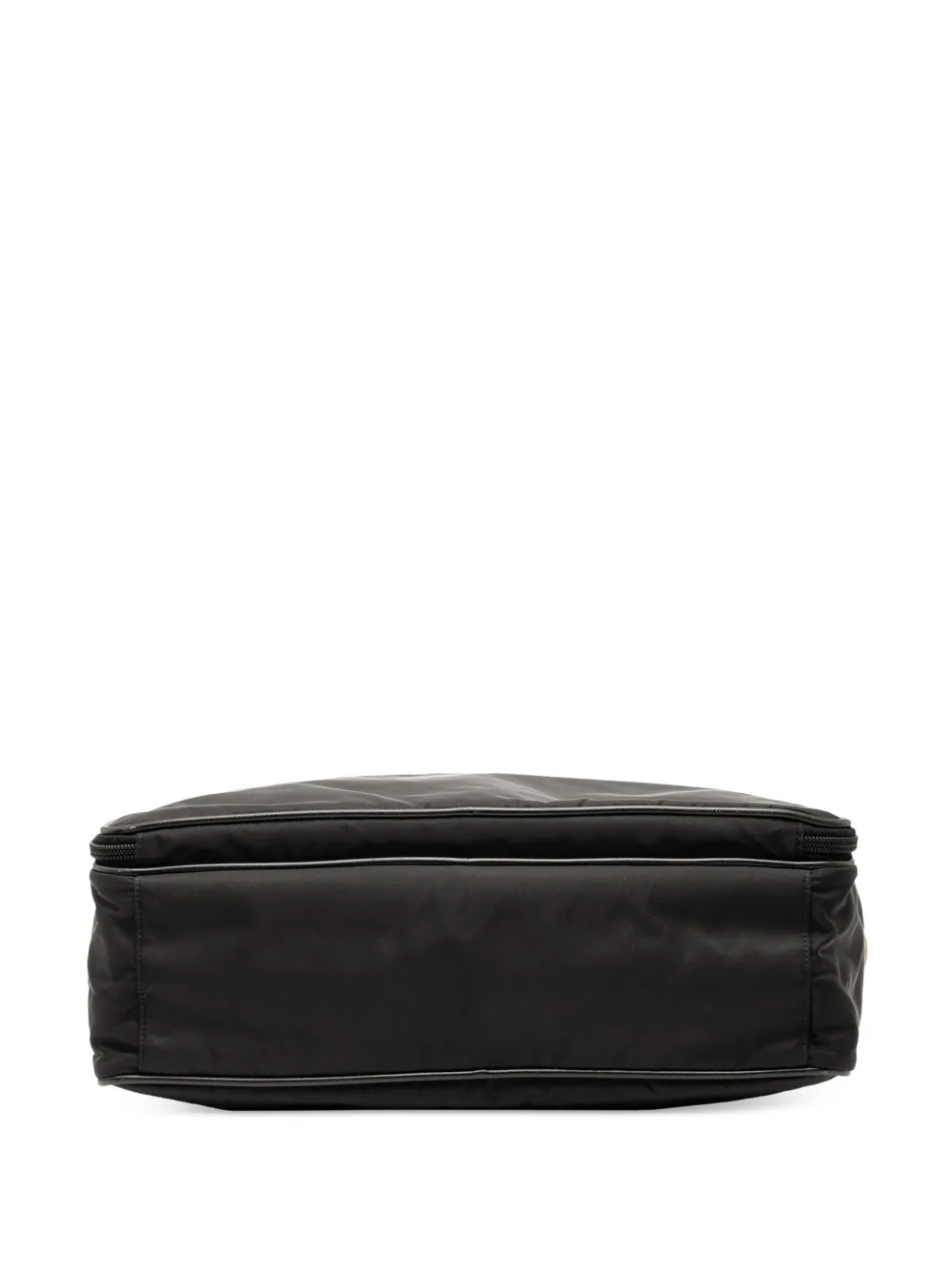 Pre-owned Prada 2013-2025 Saffiano Trimmed Tessuto Business Bag In Black