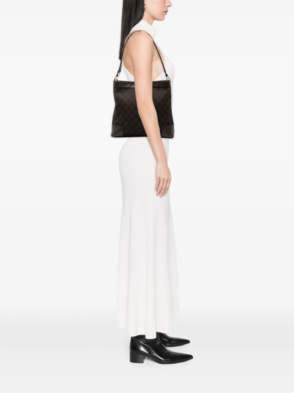 GUCCI Pre-owned 2000-2015 Gg Denim Shoulder Bag In Brown