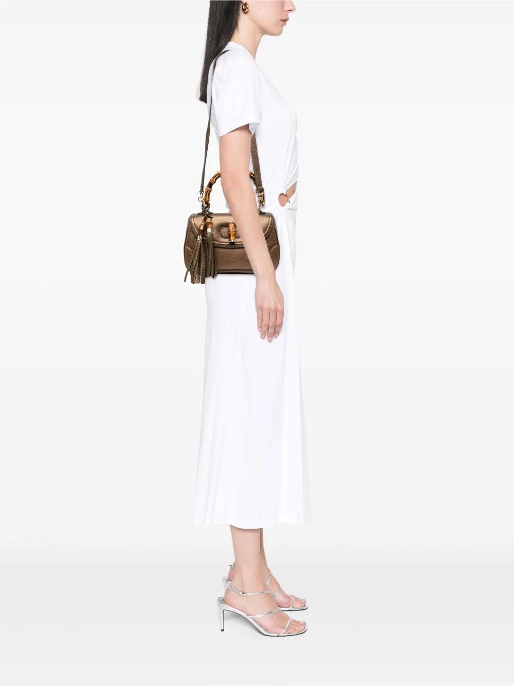 Pre-owned Gucci 2000-2015 Medium Leather New Bamboo Satchel In Brown