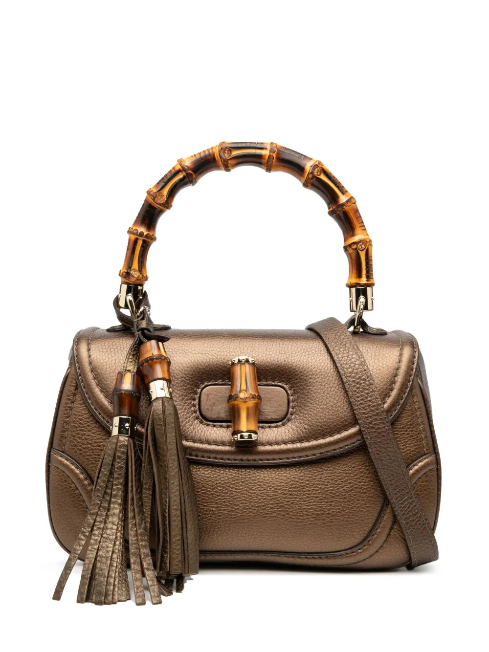 Gucci Pre-Owned 2000-2015 Medium Leather New Bamboo satchel - ブラウン Gucci Pre-Owned 2000-2015 Medium Leather New Bamboo satchel - ブラウン