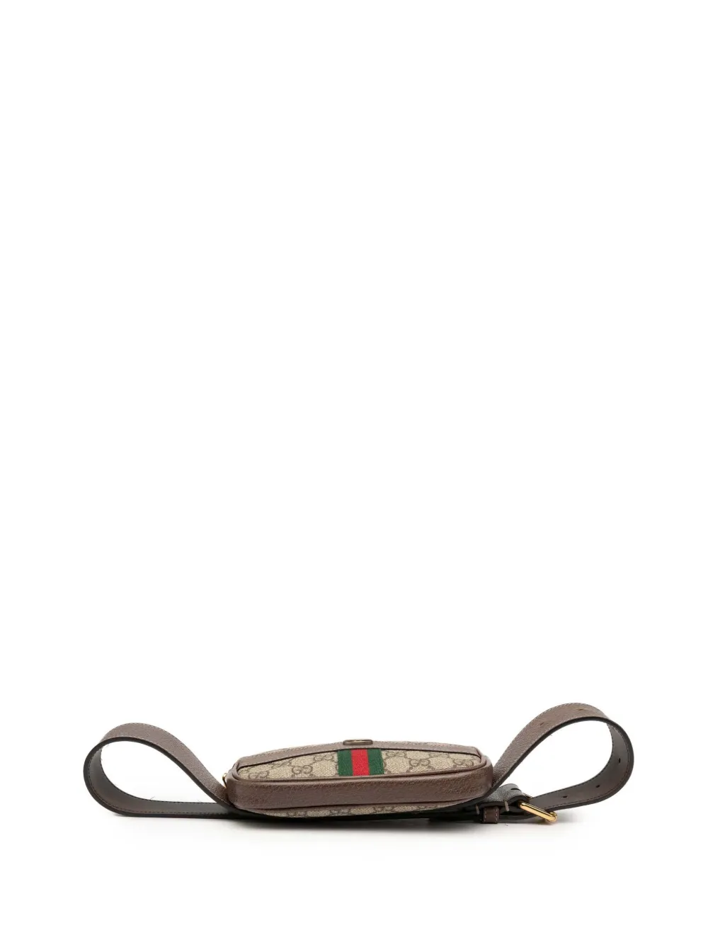 Pre-owned Gucci 2016-2025 Small Gg Supreme Web Ophidia Belt Bag In Brown
