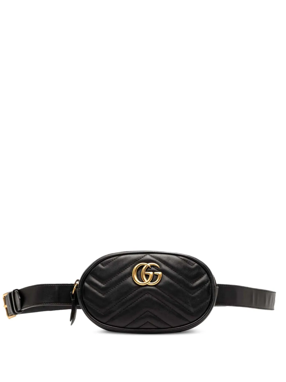 Gucci Pre-Owned 2016-2025 GG Marmont Matelasse Leather belt bag - ブラック Gucci Pre-Owned 2016-2025 GG Marmont Matelasse Leather belt bag - ブラック