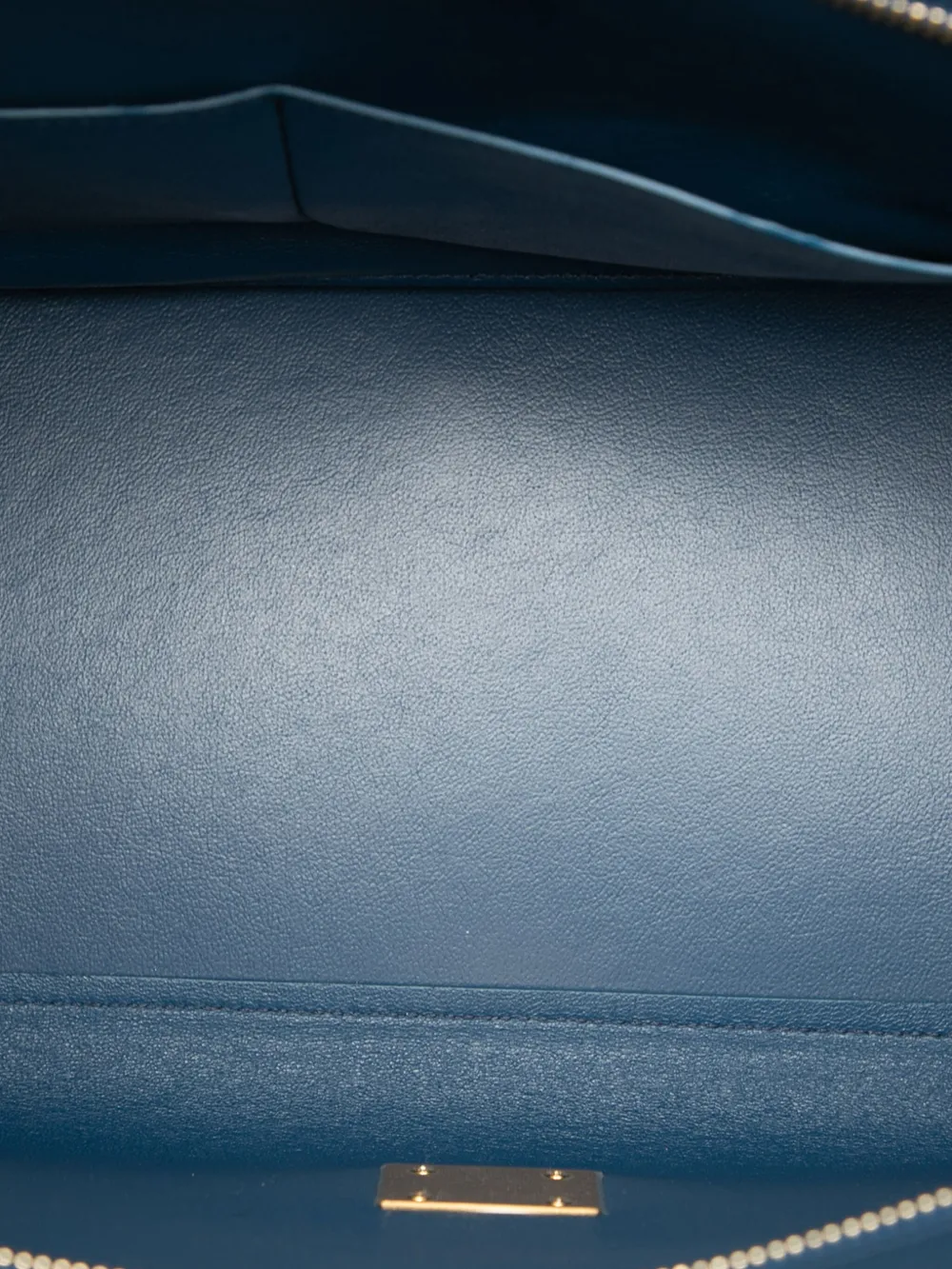 CELINE Pre-owned 2019 Small Drummed Calfskin And Suede Trapeze Satchel In Blue