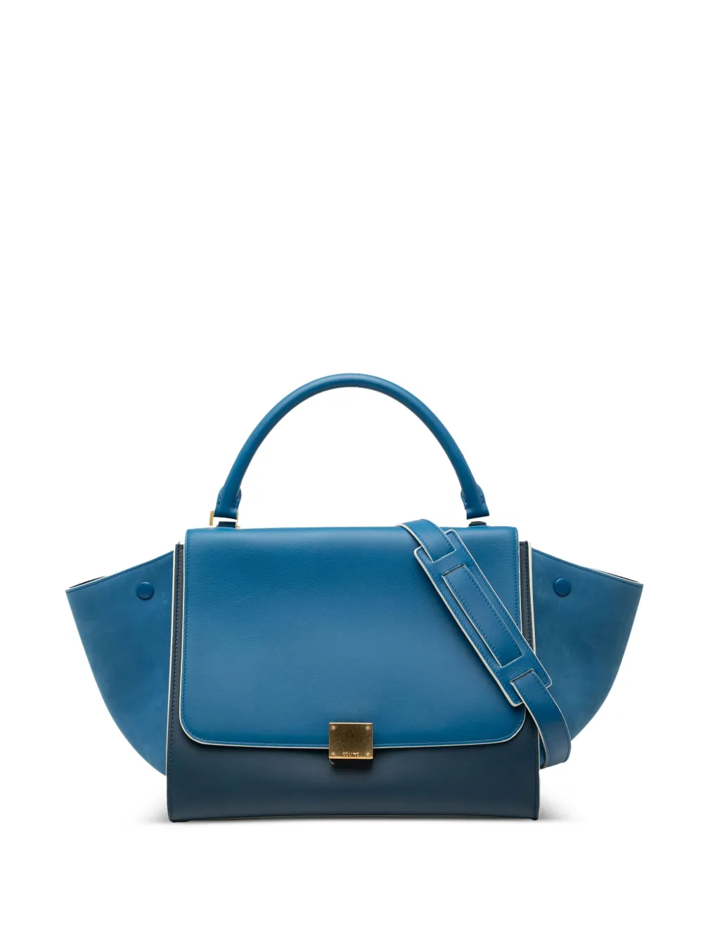 Celine Pre-Owned 2019 Small Drummed Calfskin and Suede Trapeze satchel Celine Pre-Owned 2019 Small Drummed Calfskin and Suede Trapeze satchel