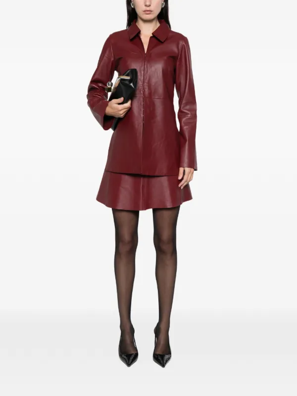 By Malene Birger - Namia leather mini skirt - Cabernet By Malene Birger - Namia leather mini skirt - Cabernet