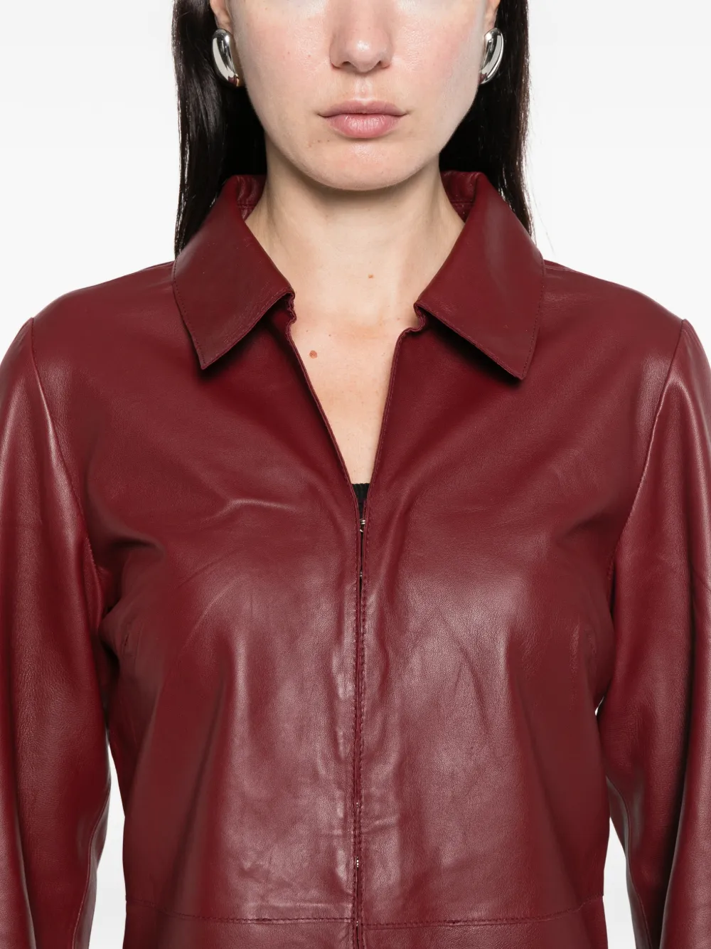 By Malene Birger Alleys Collared-panelled Shirt In Red