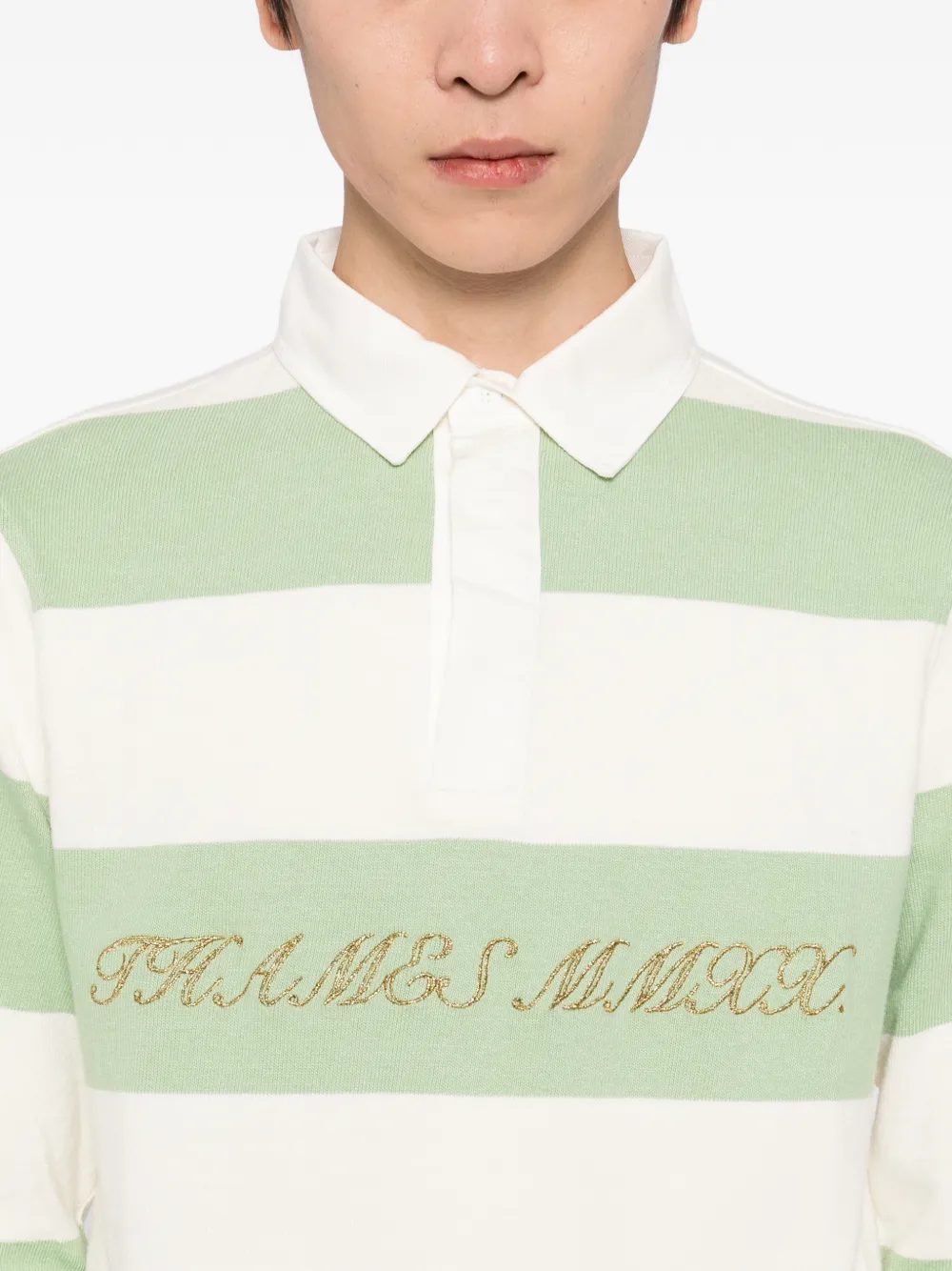 Thames Mmxx Striped Polo-shirt In Green