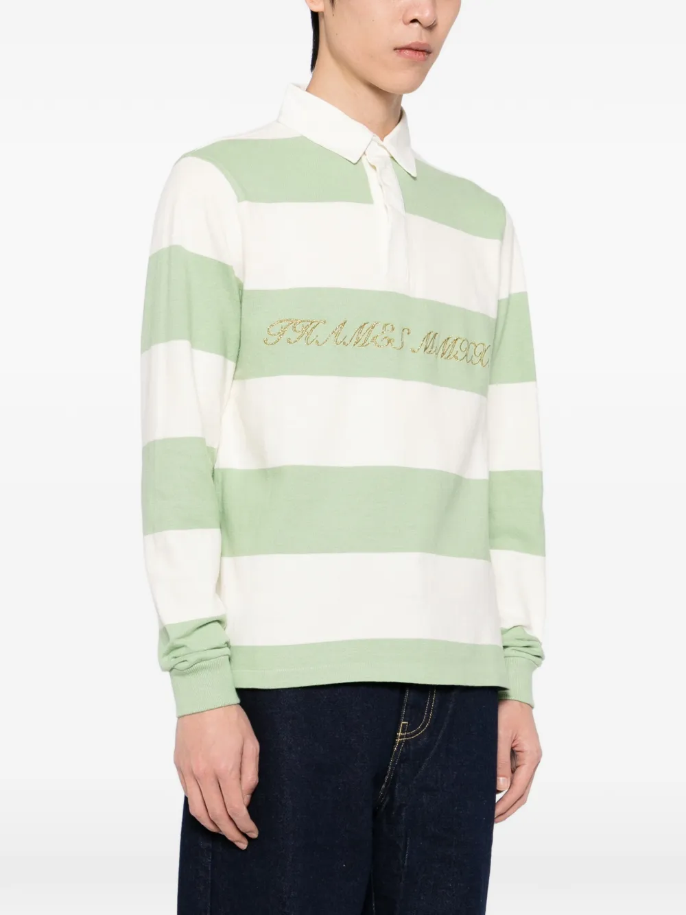 Thames Mmxx Striped Polo-shirt In Green