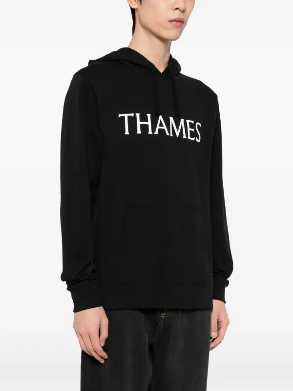 THAMES MMXX Logo Printed Hoodie | Black | FARFETCH