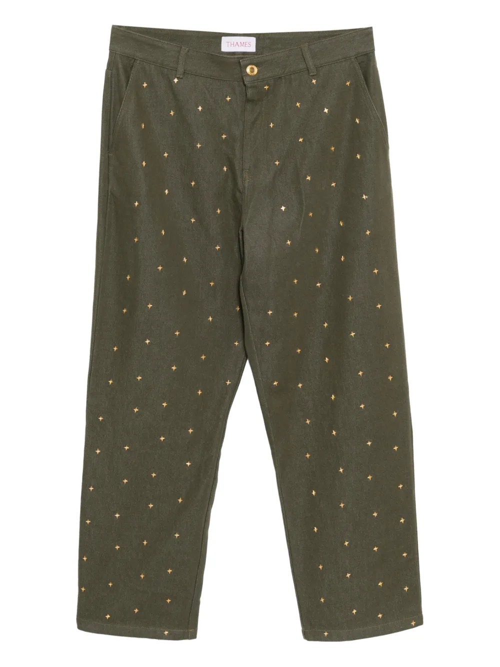 Thames Mmxx Gold Studs Jeans In Green