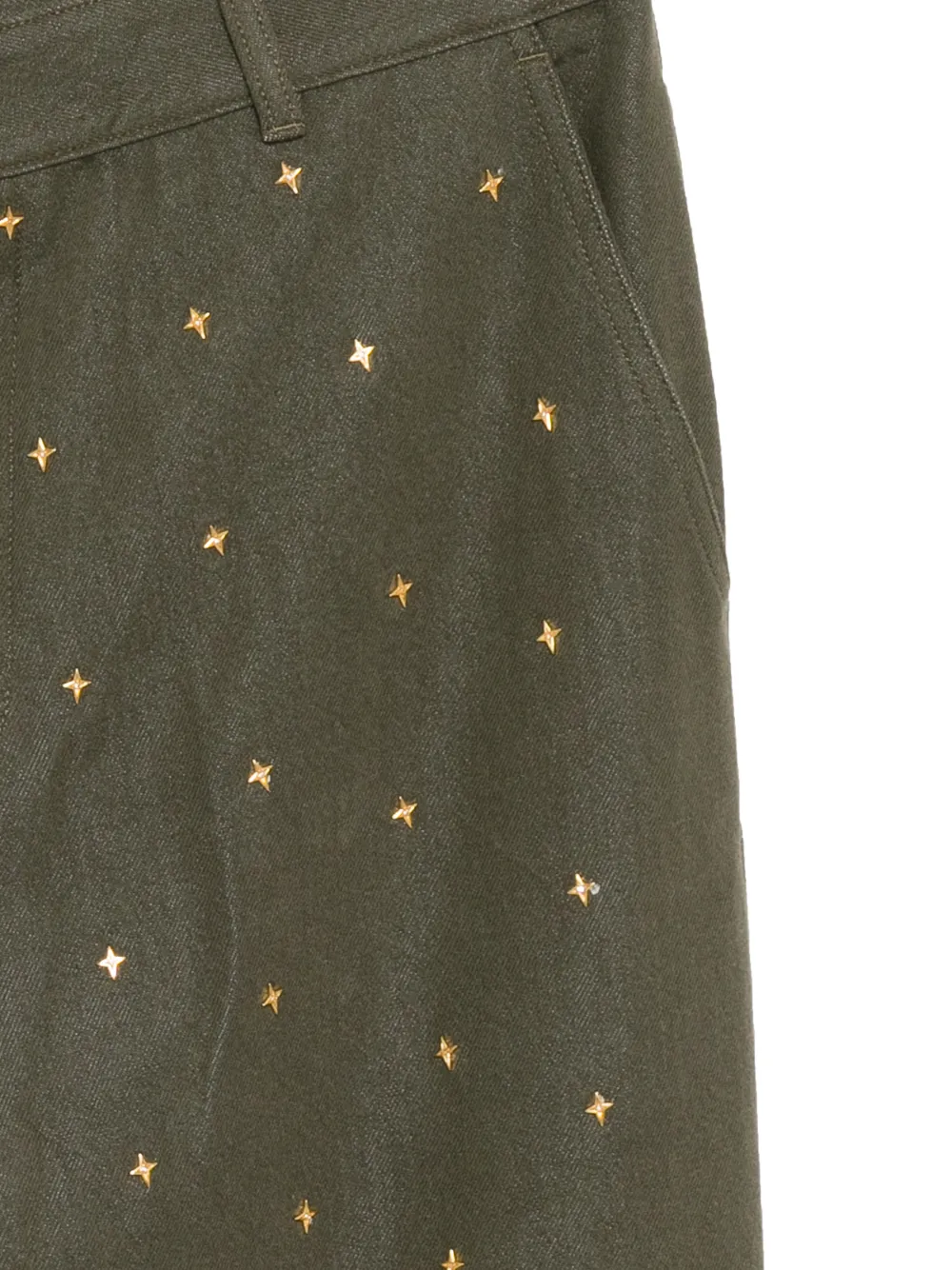 Thames Mmxx Gold Studs Jeans In Green