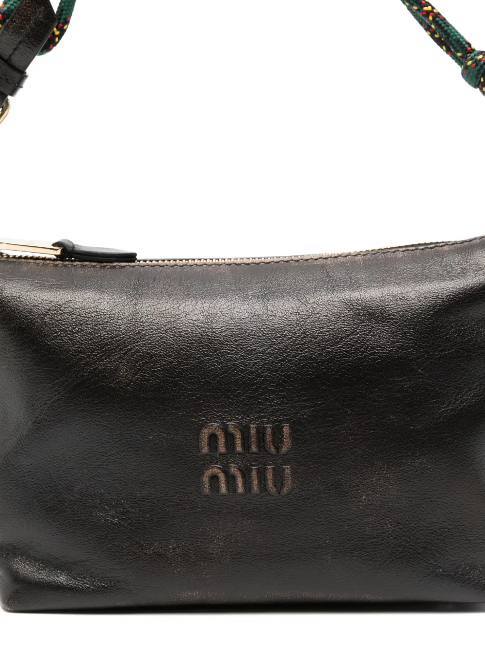 Miu leather shoulder bag Bruin