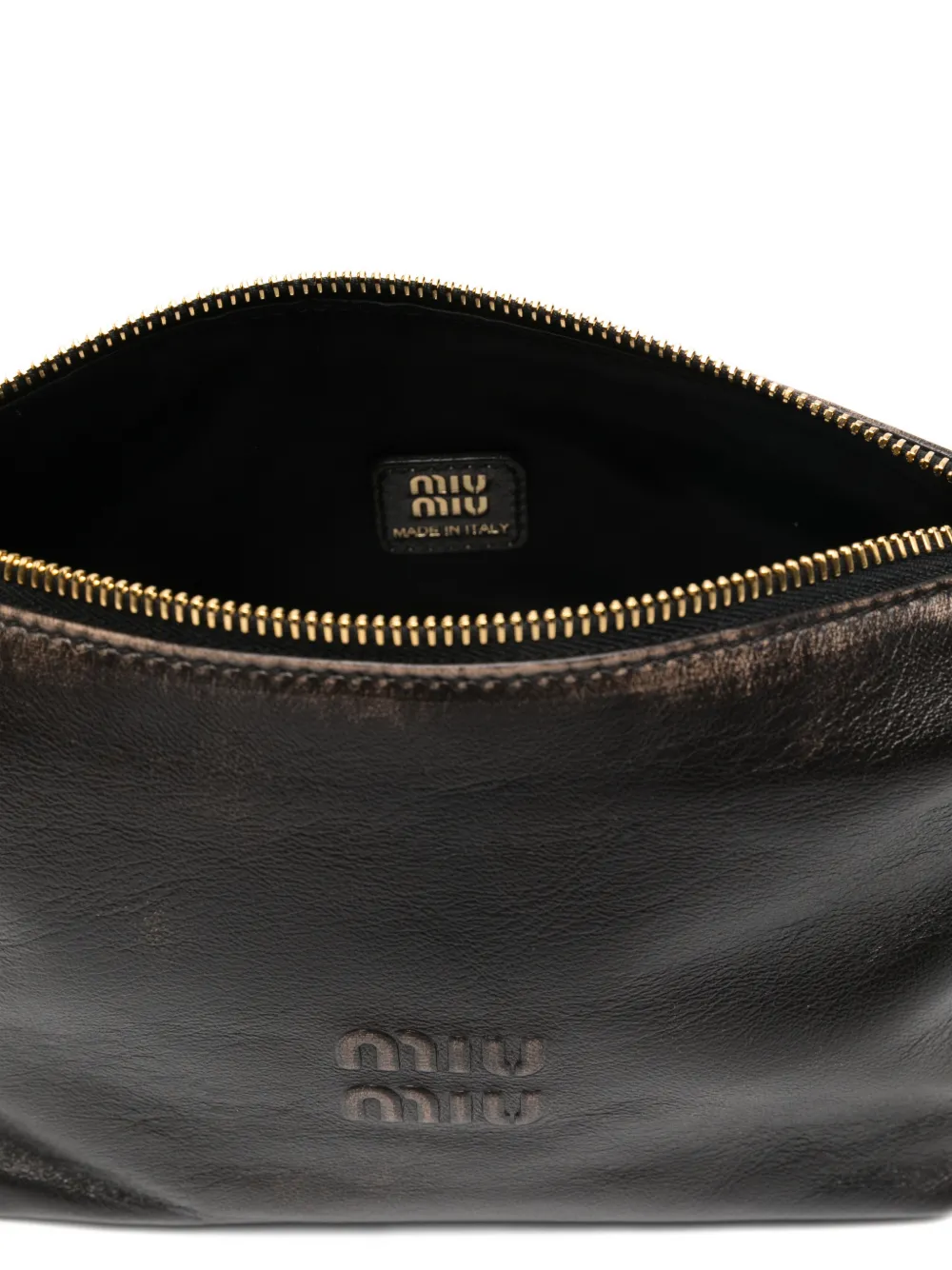 Miu leather shoulder bag Bruin