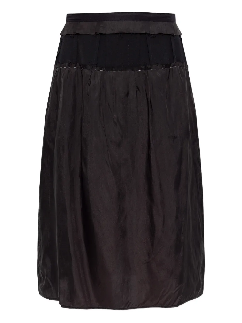 Maison Margiela Ruffled Midi Skirt In Black