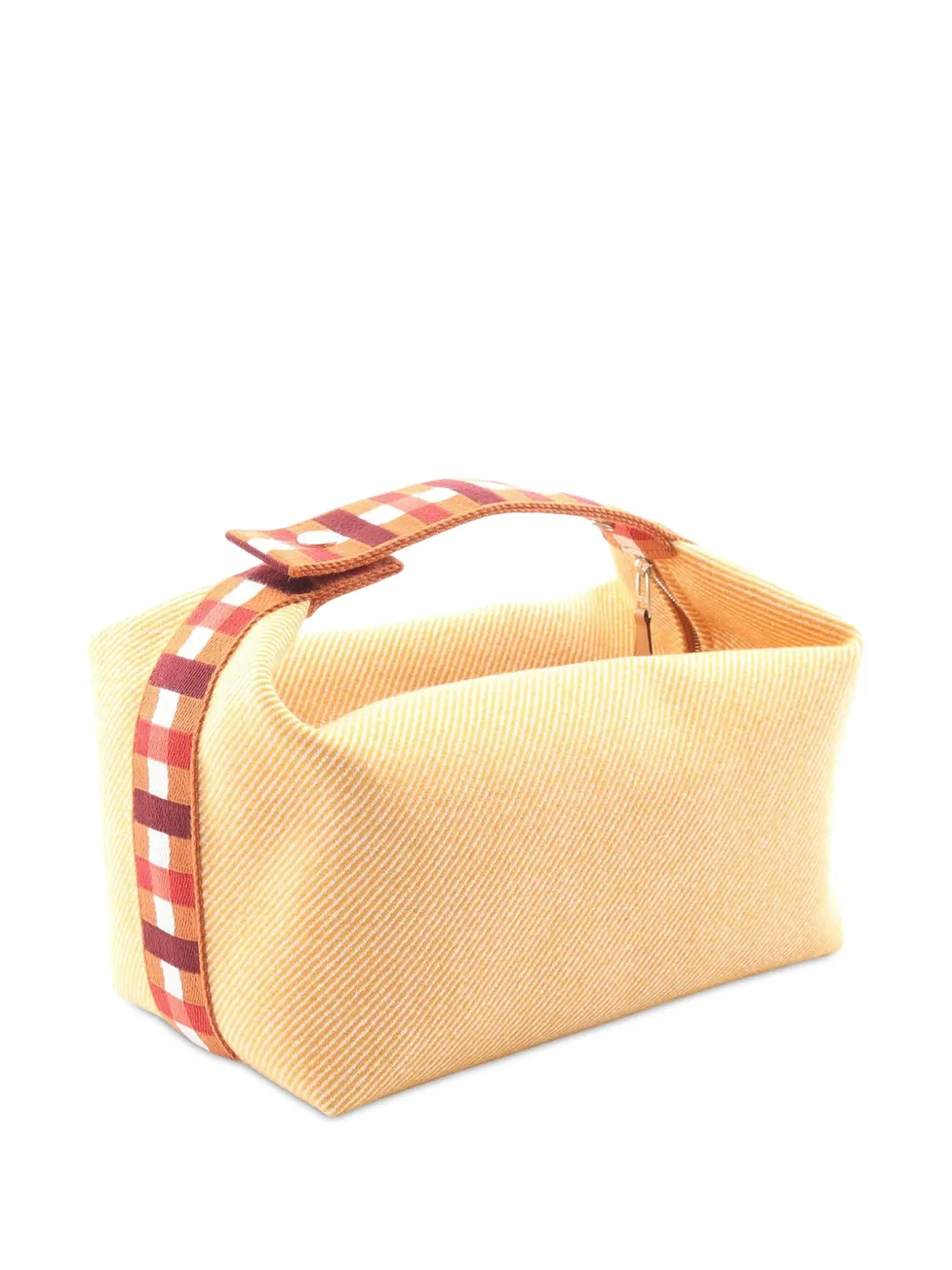 HERMES Pre-owned 2010-2025 Large Wool Bride A Brac Au Carre Case Vanity Bag In Orange