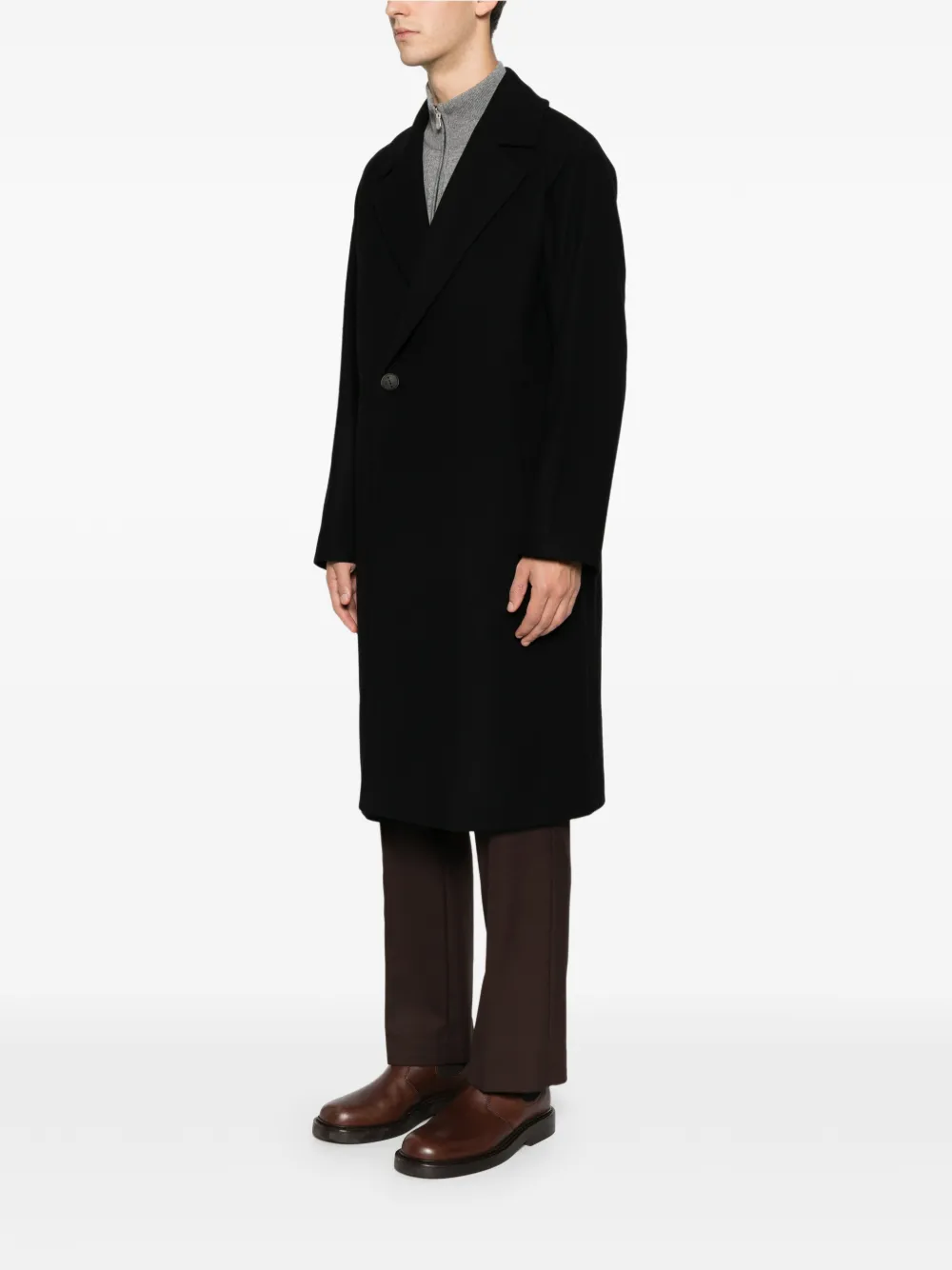Hevo Surbo Buttoned Coat In Black