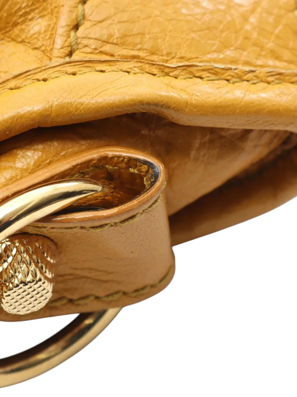 Pre-owned Balenciaga 2010-2025 Mini Lambskin Motocross City Giant 21 Satchel In Brown