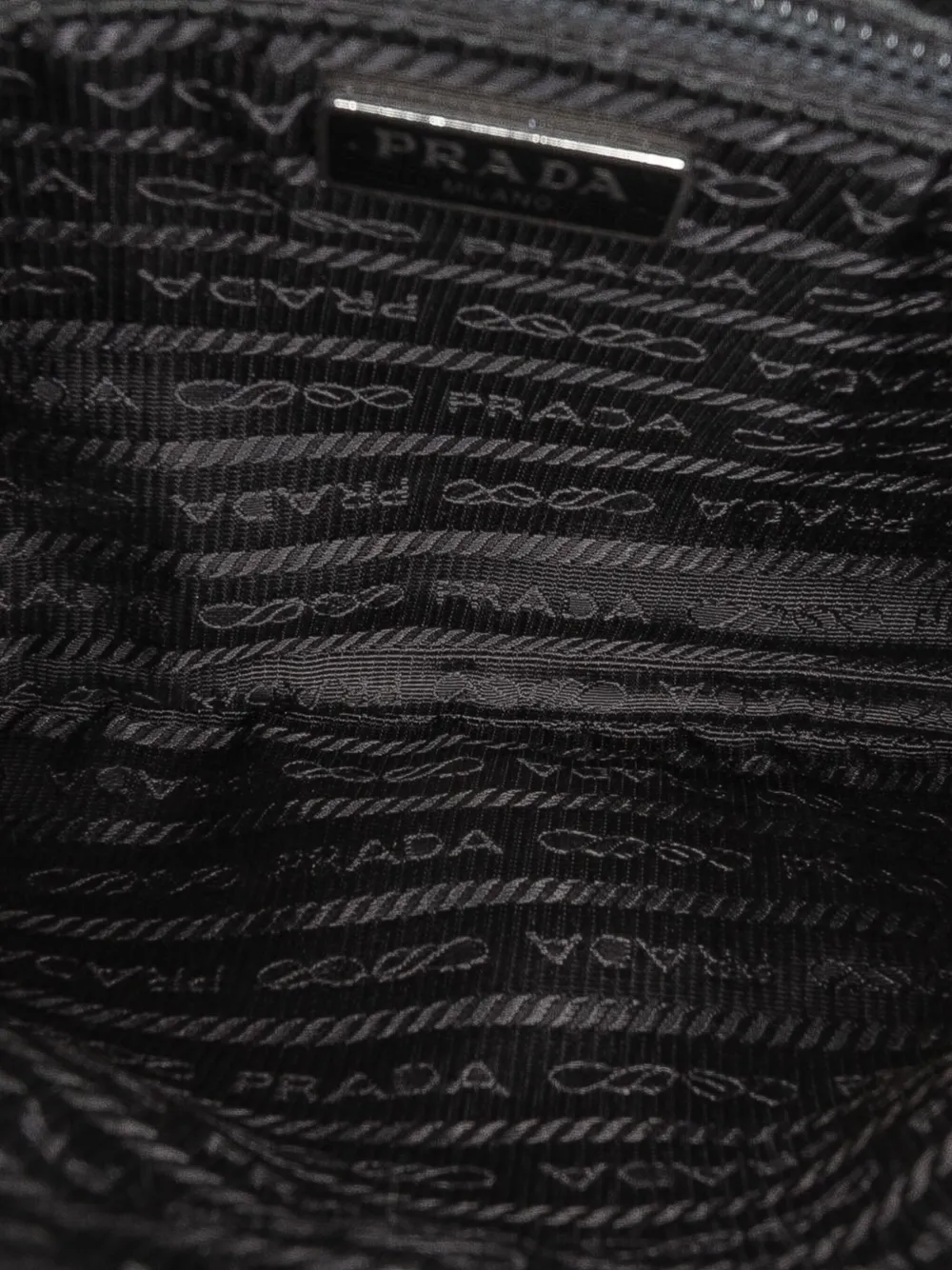 Pre-owned Prada 2019-2025 Re Nylon Pochette Shoulder Bag In Black