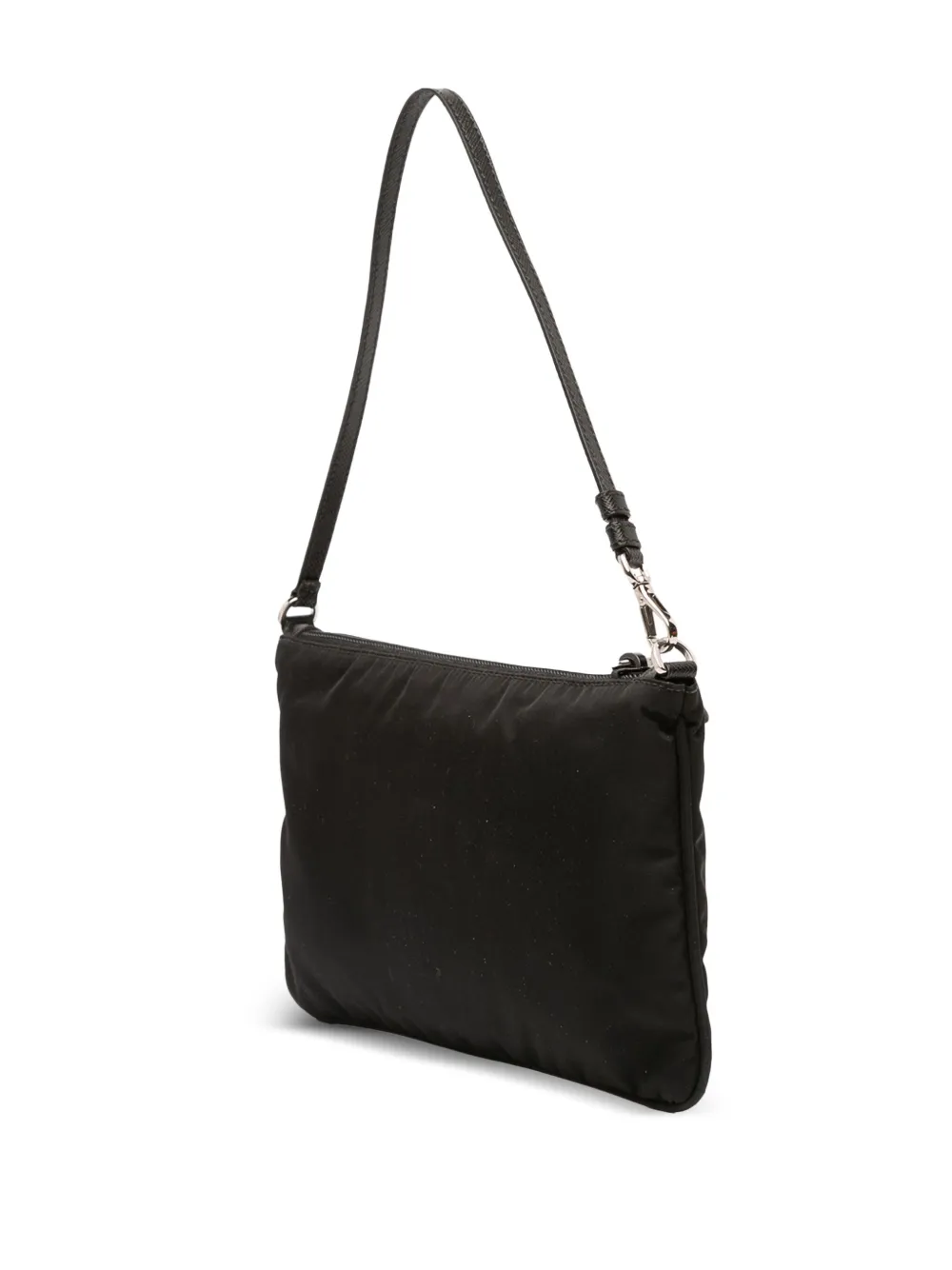 Pre-owned Prada 2019-2025 Re Nylon Pochette Shoulder Bag In Black