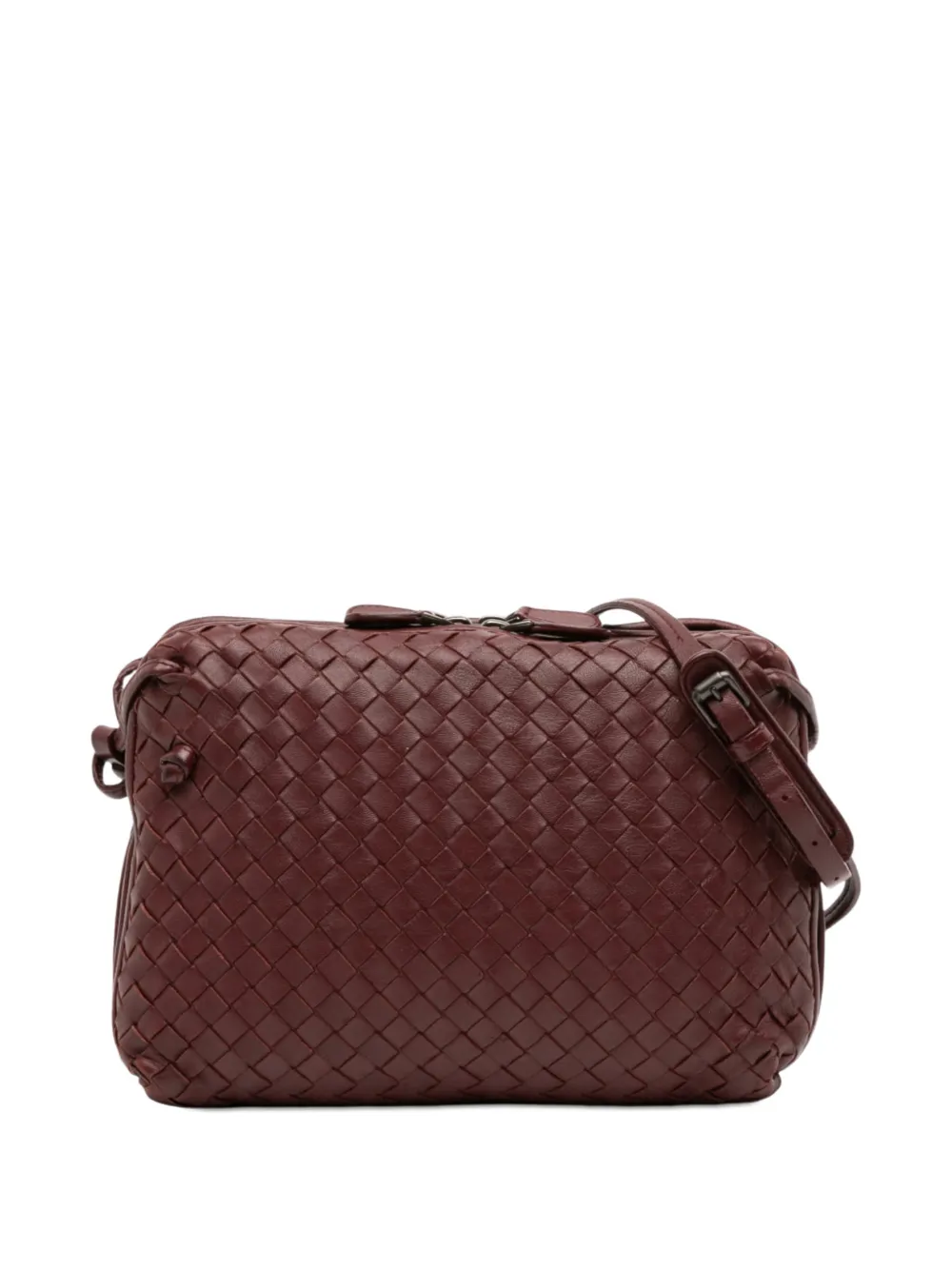 Bottega Veneta Pre-Owned Borsa a tracolla con design Intrecciato Nodini media in nappa con doppia zip 2012-2025 - Rosso