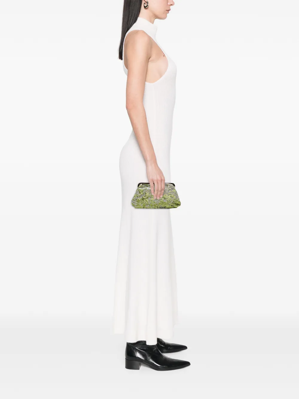 DOLCE & GABBANA Pre-owned 2000-2025 Sequined Frame Clutch Bag In Green