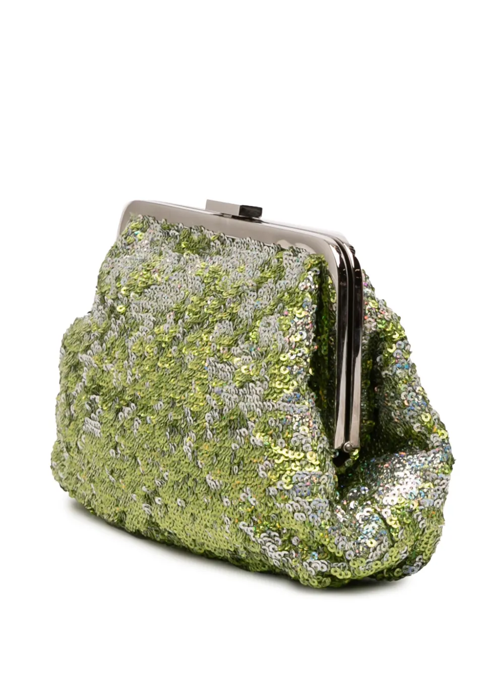 DOLCE & GABBANA Pre-owned 2000-2025 Sequined Frame Clutch Bag In Green