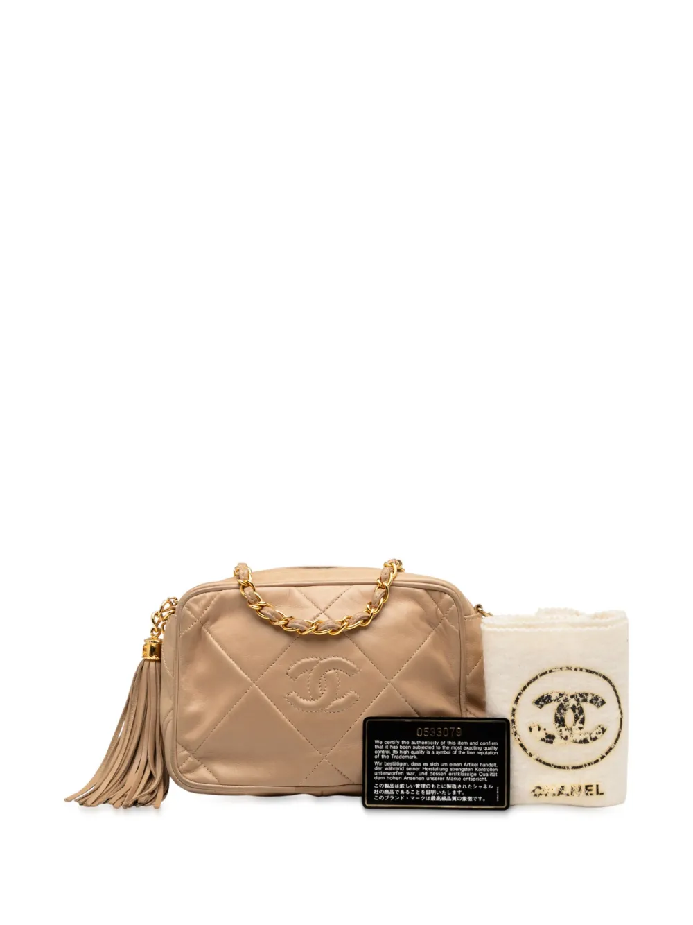 1986-1988 Cc Quilted Lambskin Tassel Camera Bag Crossbody Bag