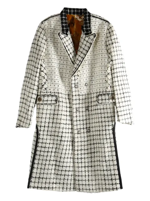 COMMUNS double-breasted check coat