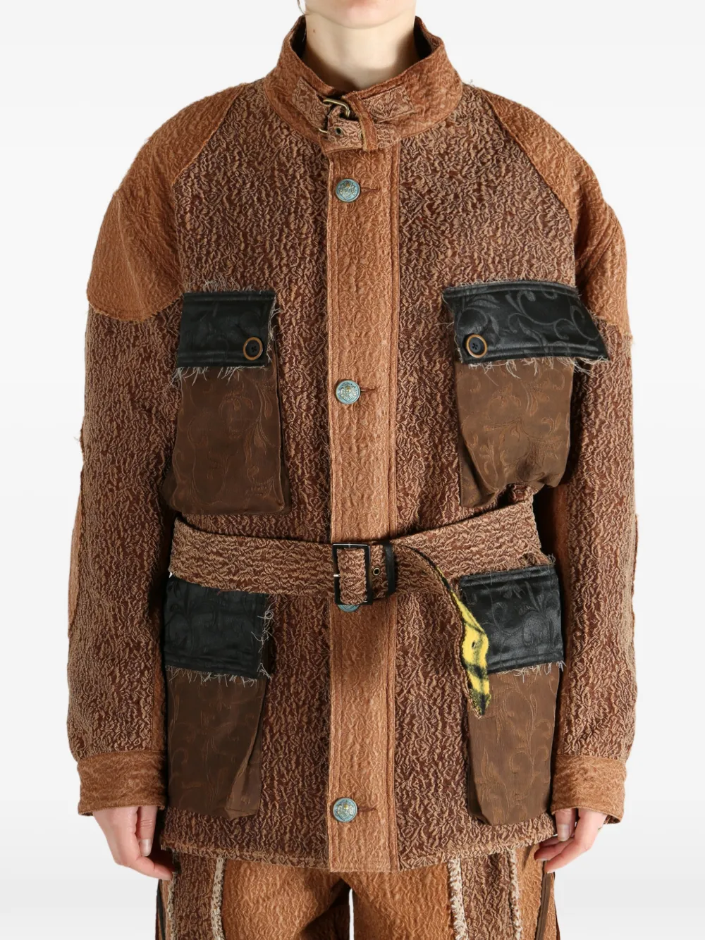 COMMUNS belted patchwork jacket | Military Jackets | Image 2