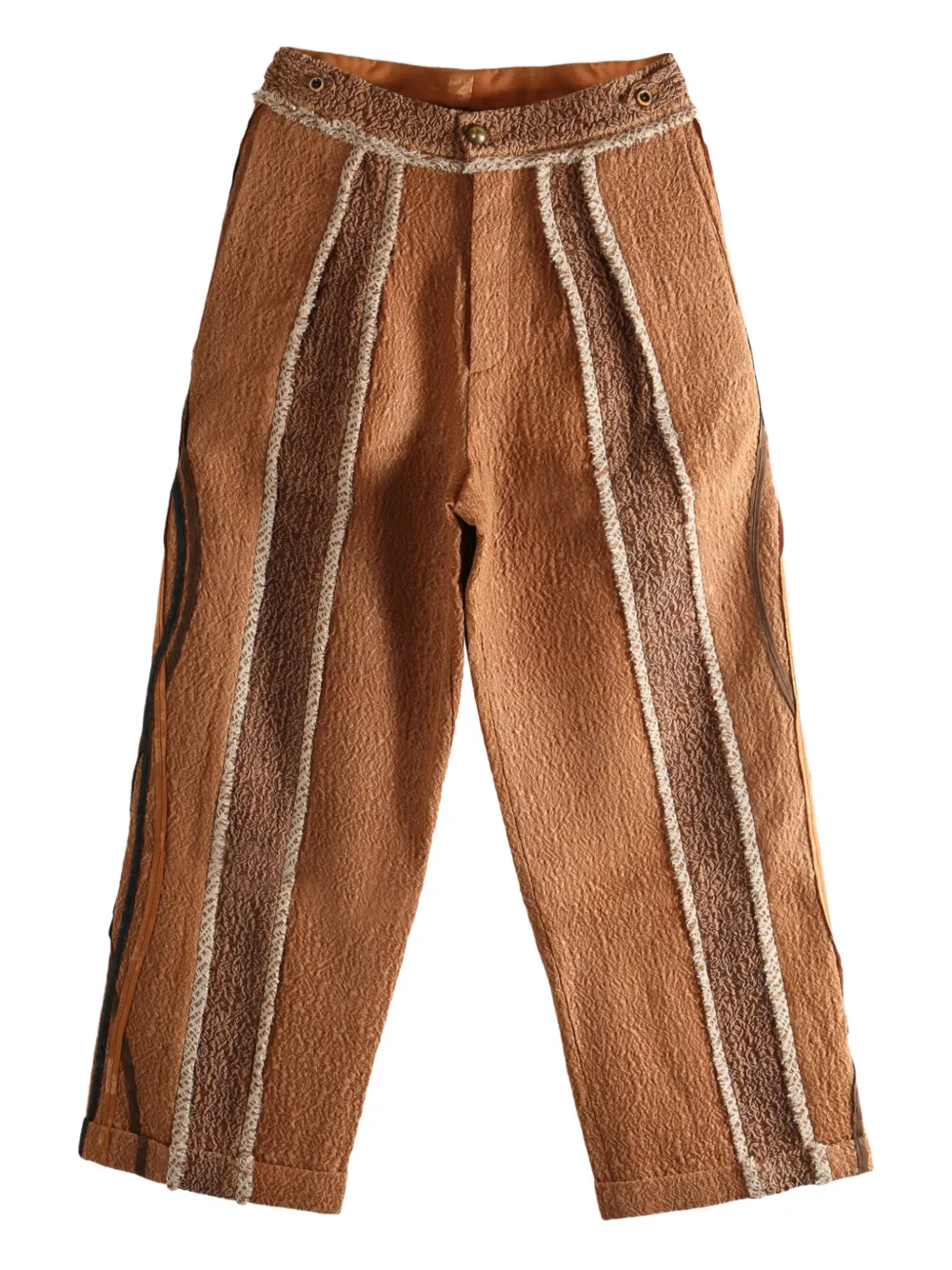 COMMUNS textured stripe trousers | Brown | Image 1