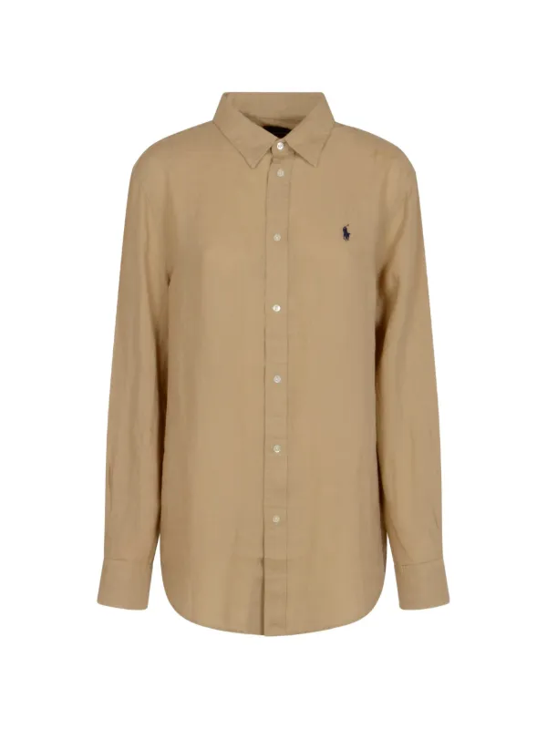 Polo Ralph Lauren Long-sleeve Linen Shirt in Neutrals