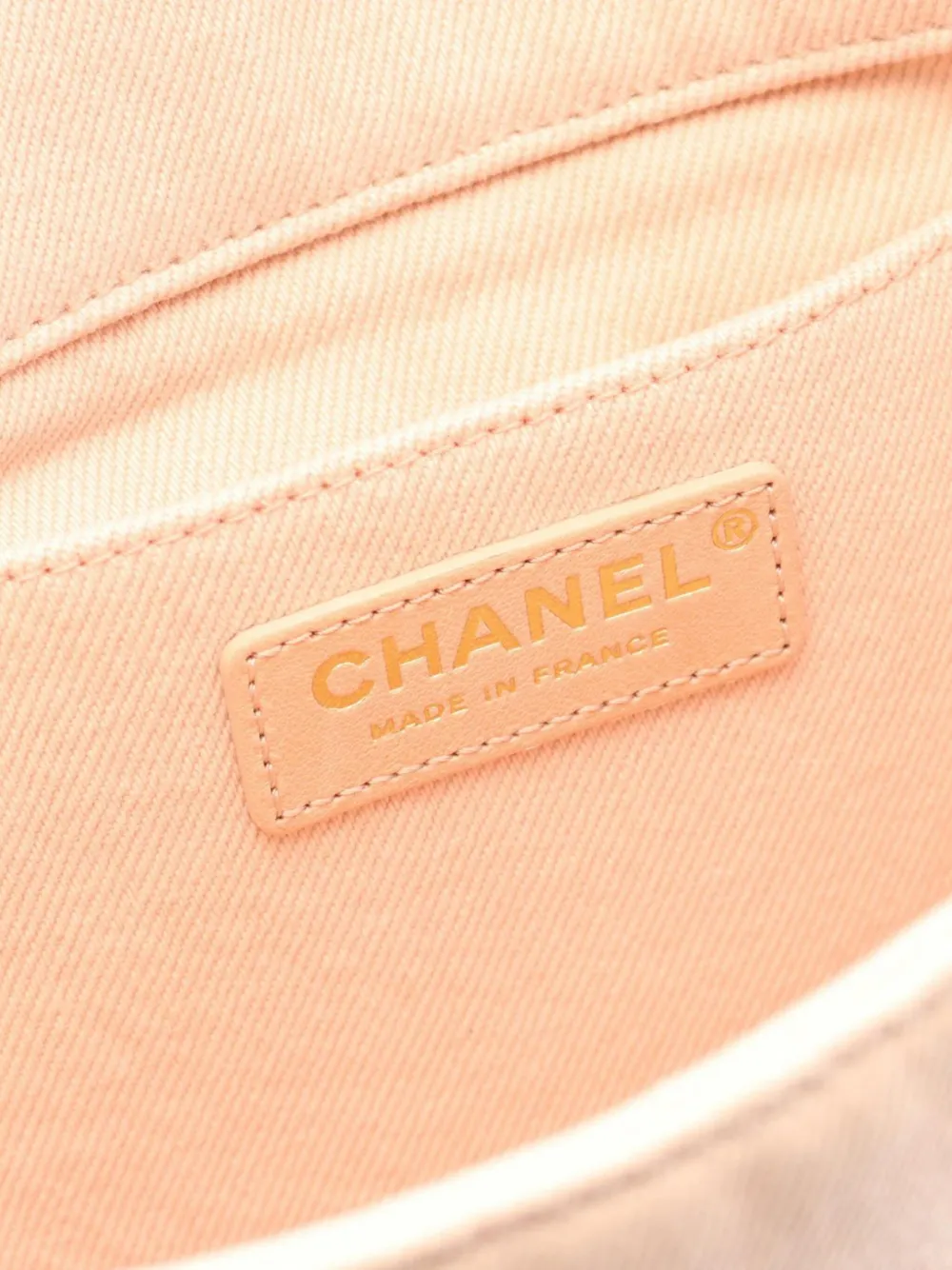 Pre-owned Chanel 2019 Small Chevron Denim Fringe Coco Flap Crossbody Bag In Pink