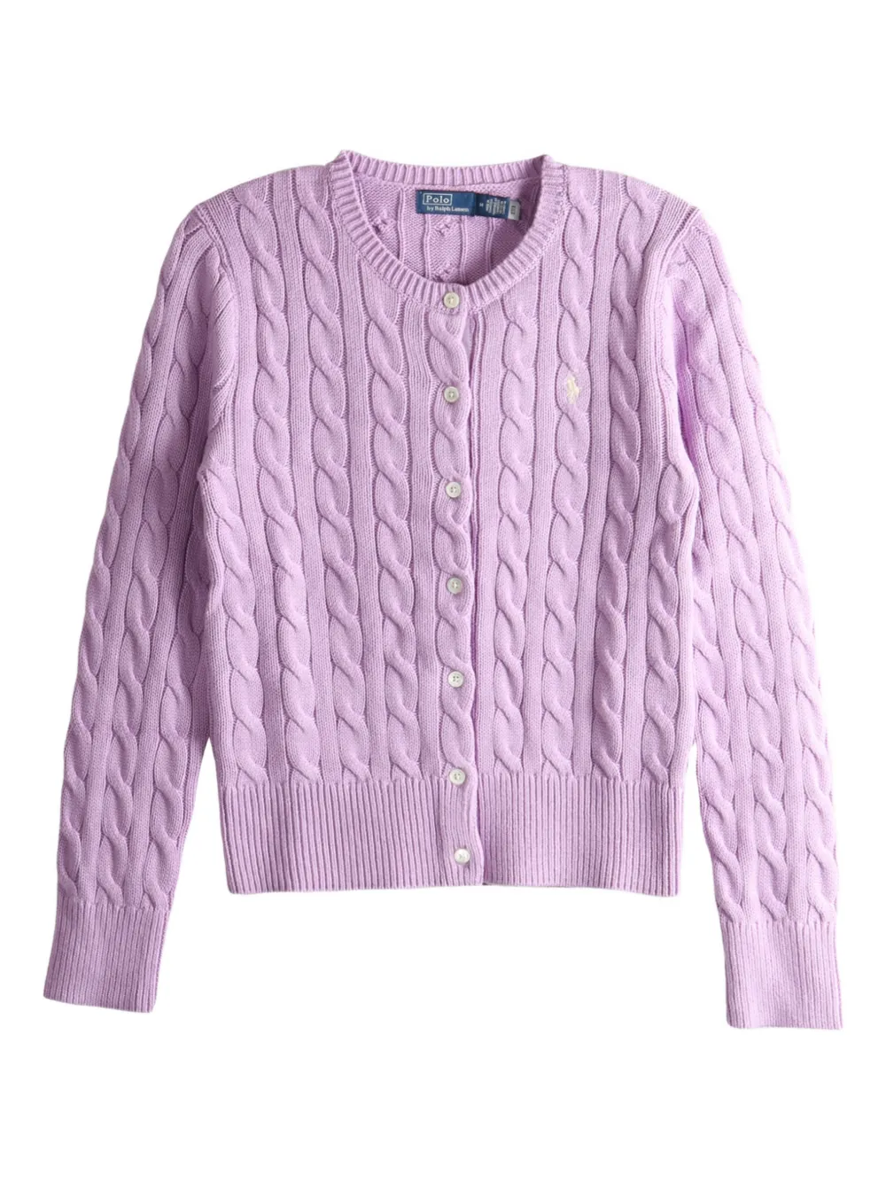 Polo Ralph Lauren Cable-knit Buttoned Cardigan In Purple