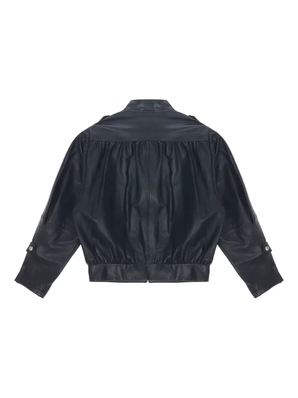 Gimaguas Long-sleeved Leather Jacket In Black