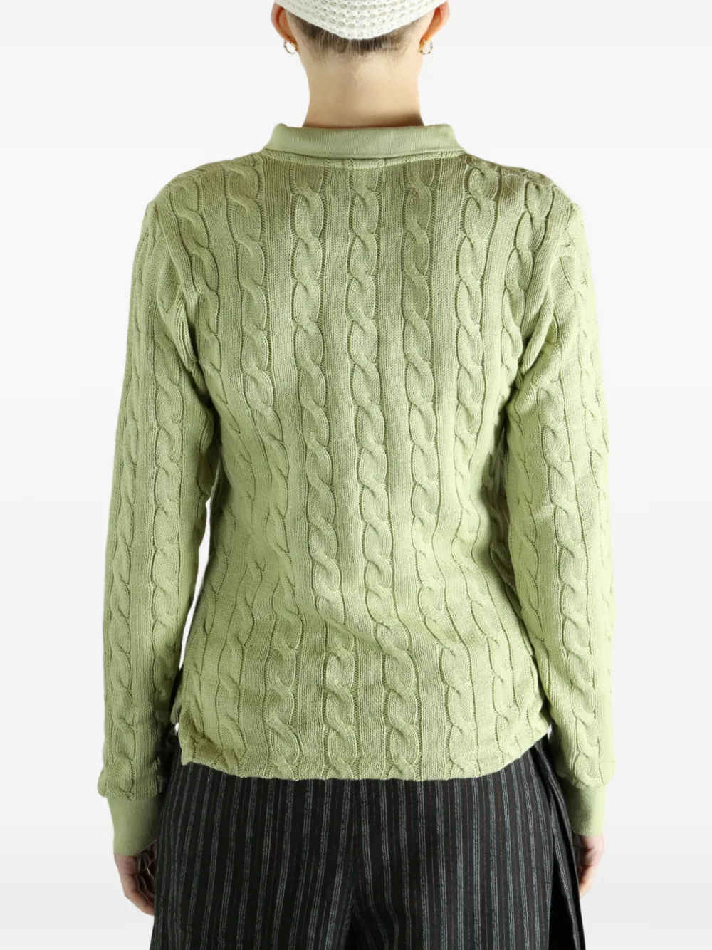 Polo Ralph Lauren Kabelgebreide polotop met knopen Groen