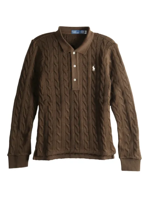 Polo Ralph Lauren cable-knit buttoned polo top