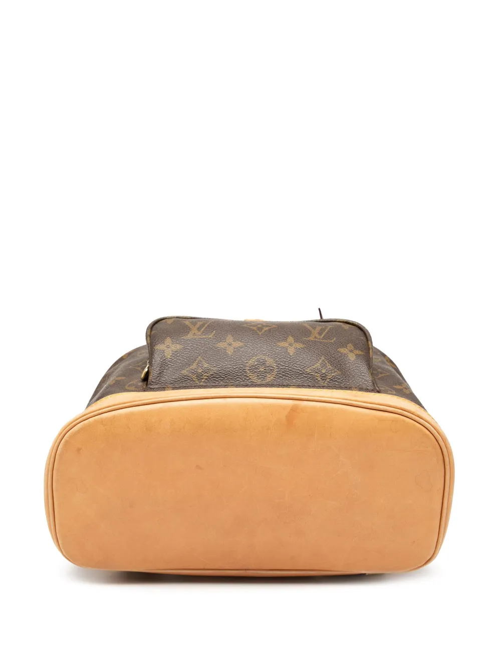 Pre-owned Louis Vuitton 2001 Monogram Montsouris Pm Backpack In Brown