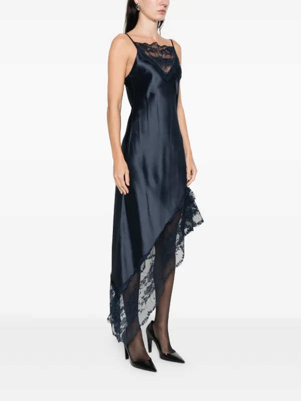 By Malene Birger Laynee Lace Asymmetric Dress | Blue | FARFETCH