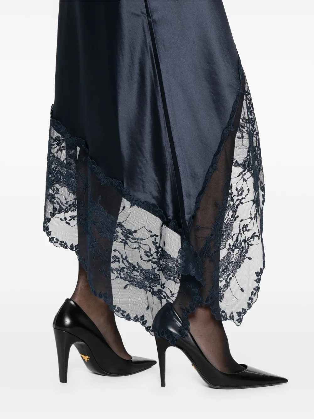 By Malene Birger Laynee Lace Asymmetric Dress In Blue