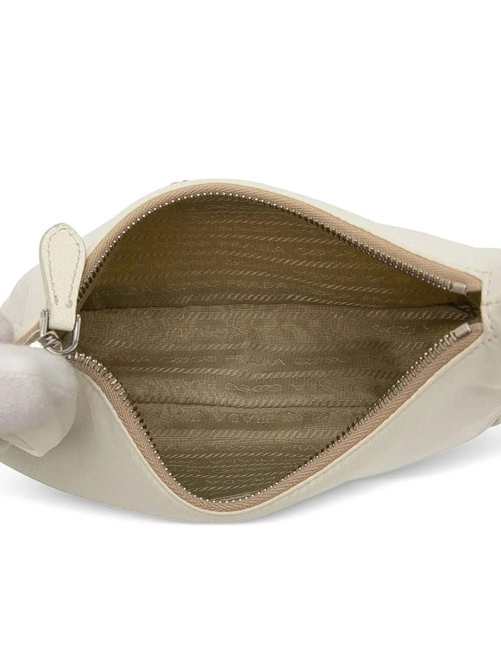 Pre-owned Prada 2019-2025 Re Nylon Re Edition 2005 Satchel In White