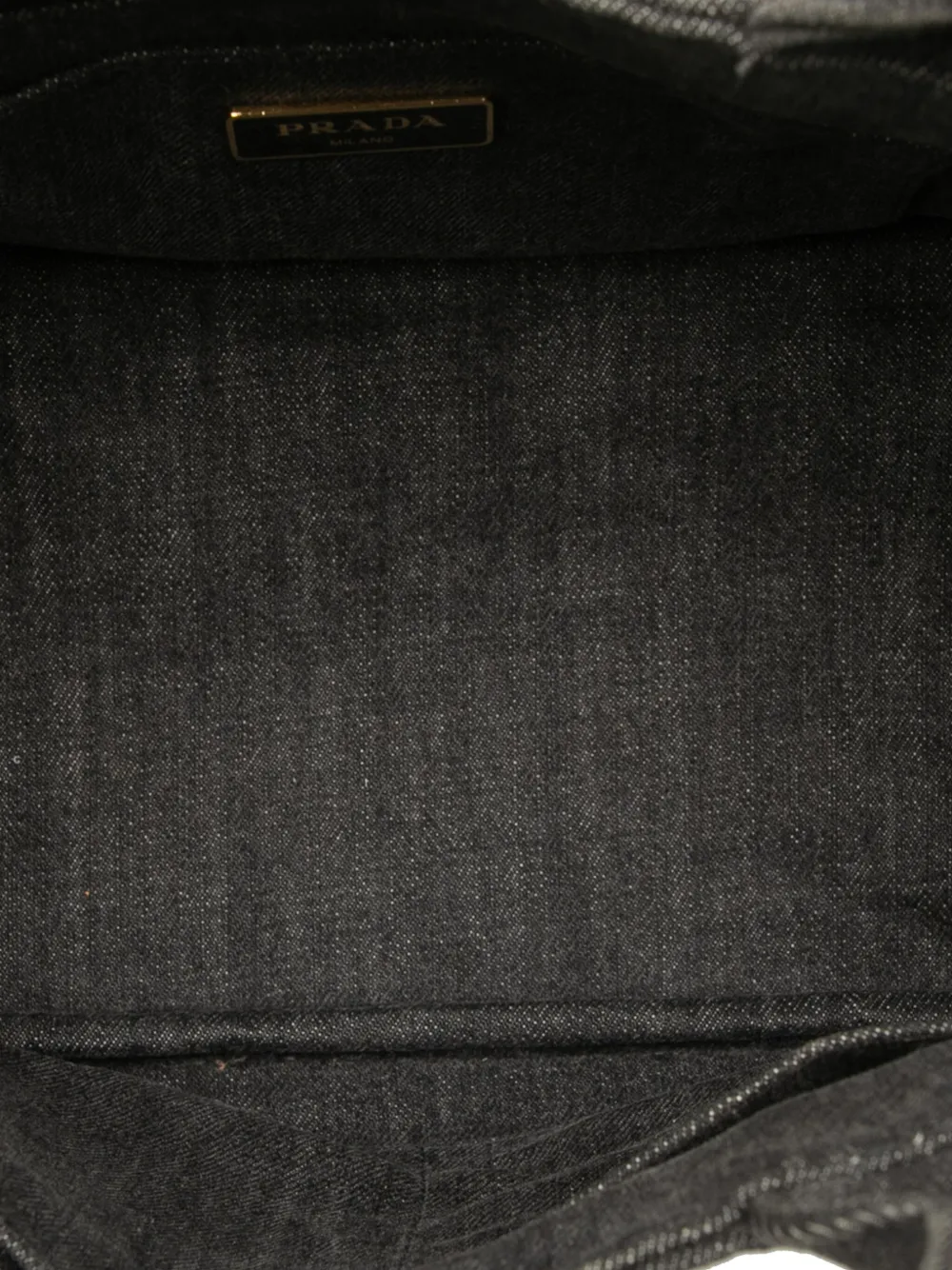 PRADA Pre-owned 2013-2025 Small Denim Canapa Logo Satchel In Gray