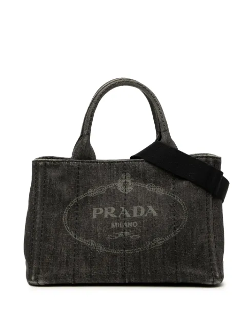 Prada Pre-Owned 2013-2025 Small Denim Canapa Logo satchel