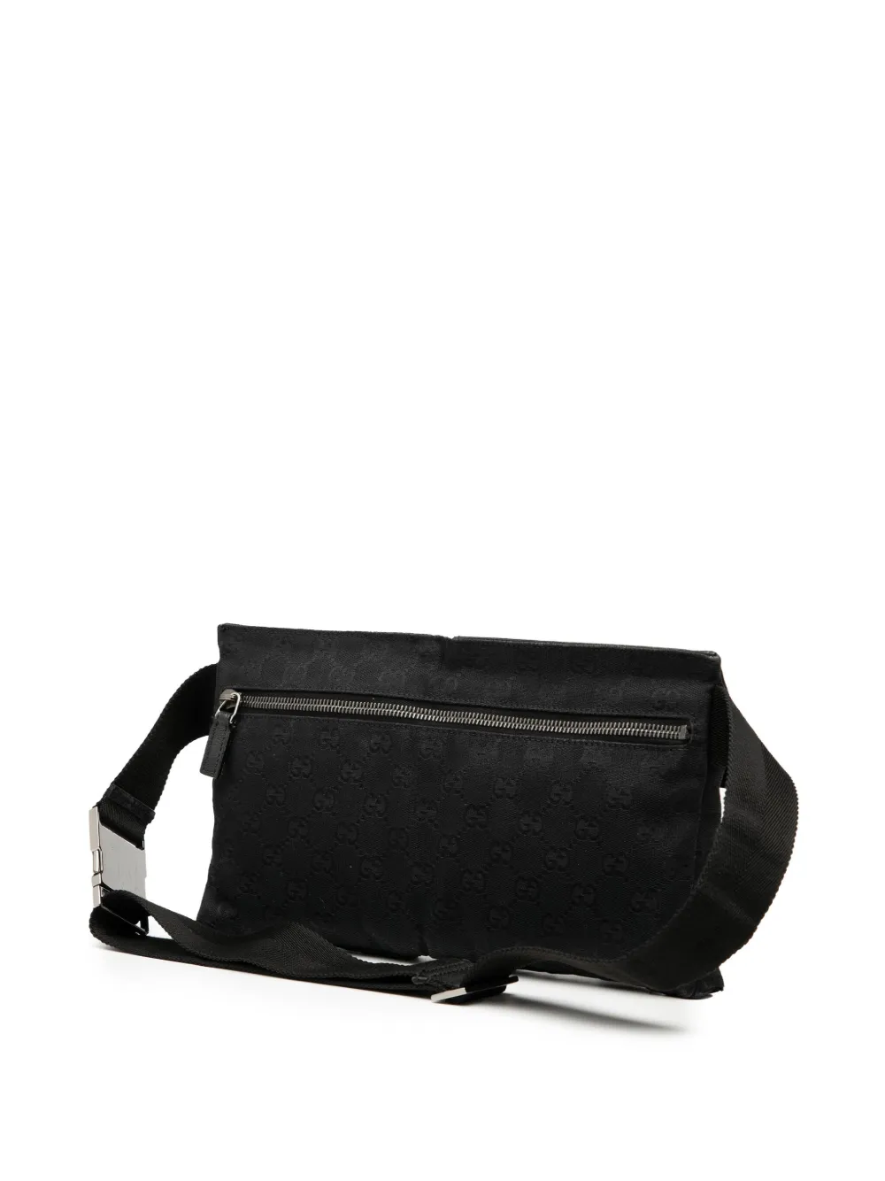 GUCCI Pre-owned 2000-2015 Gg Canvas Double Pocket Belt Bag In Black