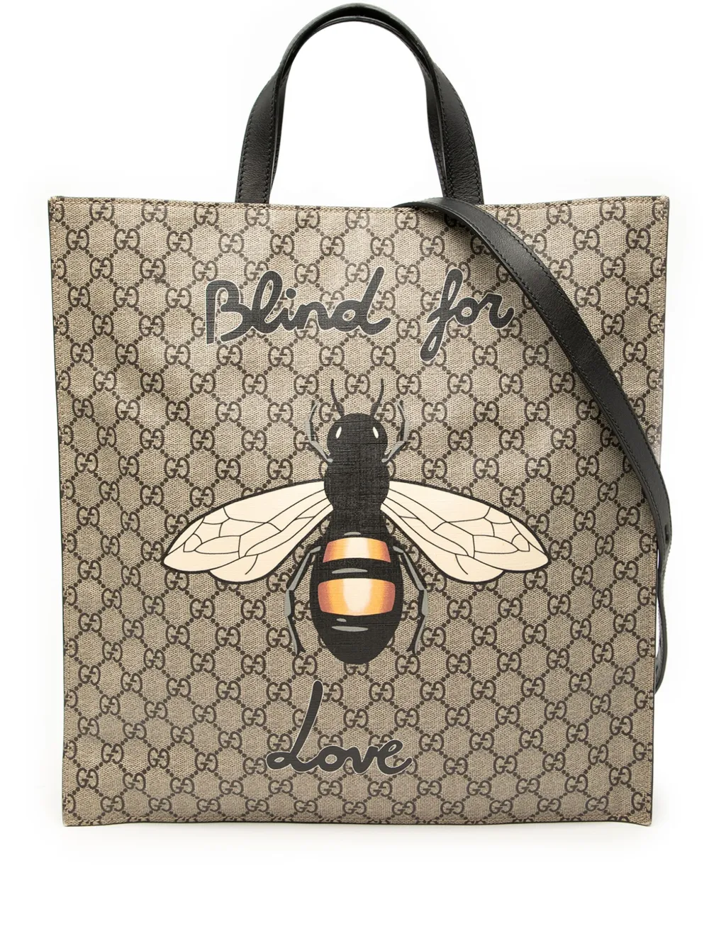 Gucci Pre-Owned 2016-2025 GG Supreme Blind For Love satchel - ブラウン Gucci Pre-Owned 2016-2025 GG Supreme Blind For Love satchel - ブラウン